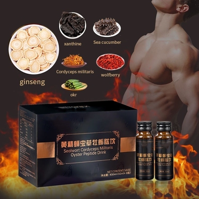 OEM 로고 씰워트 번데기 동충하초 굴 펩타이드 음료는 내구성 남자 의료 경구 액체를 향상시킵니다