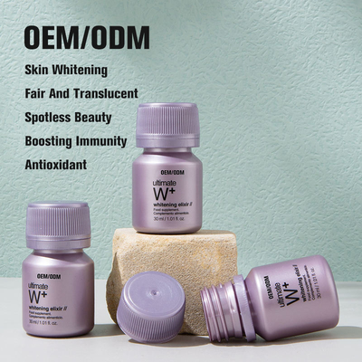 OEM 고품질 30ml 슈퍼 미백 구강 액체 항산화 부스트 면역 피부 밝게 음료 보충제