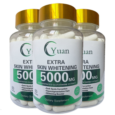 5000MG 3X 추가 미백 진주 분말 OEM 글루타맥스 글루타티온 피부 미백 알약